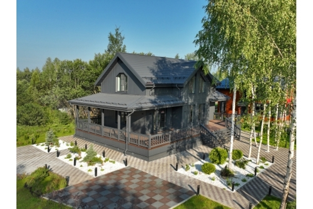 Металлочерепица классик 0,5 Satin Matt TX RAL 7024 мокрый асфальт