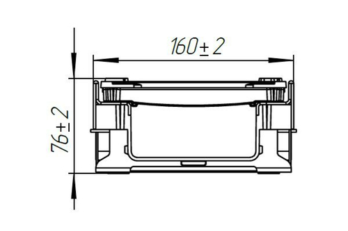 Лоток водоотводный PolyMax Drive DN100 h76 пластиковый с решеткой щелевой чугунной ВЧ кл.С (комплект)