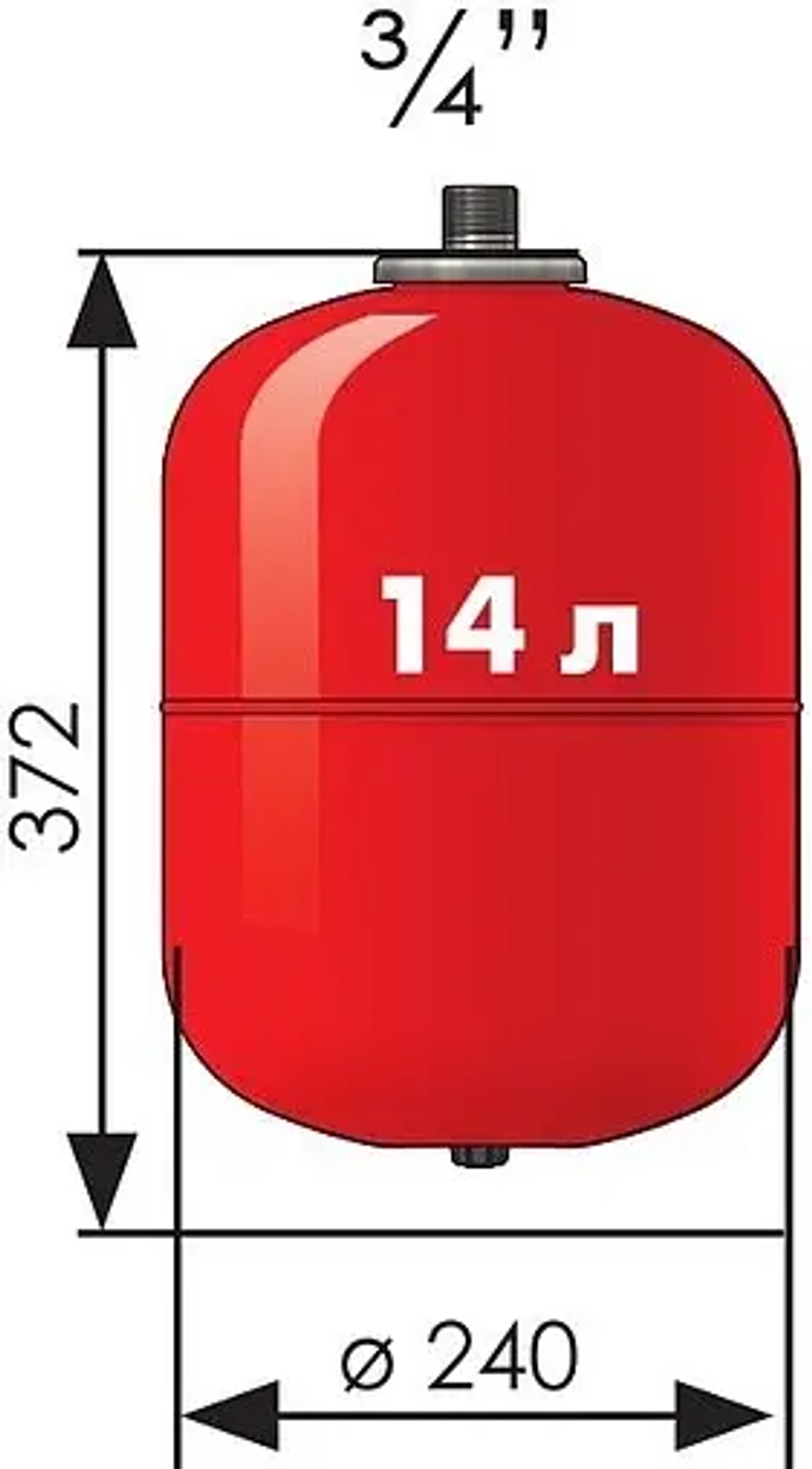 Расширительный бак Джилекс 14 В 5 бар 7814