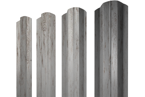 Штакетник М-образный B фигурный 0,45 Print Elite Snow Wood TwinColor