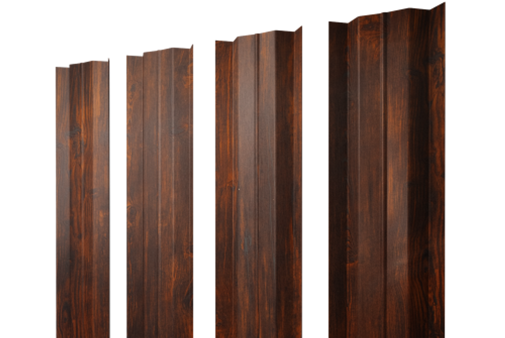 Штакетник М-образный В с прямым резом 0,45 Print Elite Chestnut Wood TwinColor