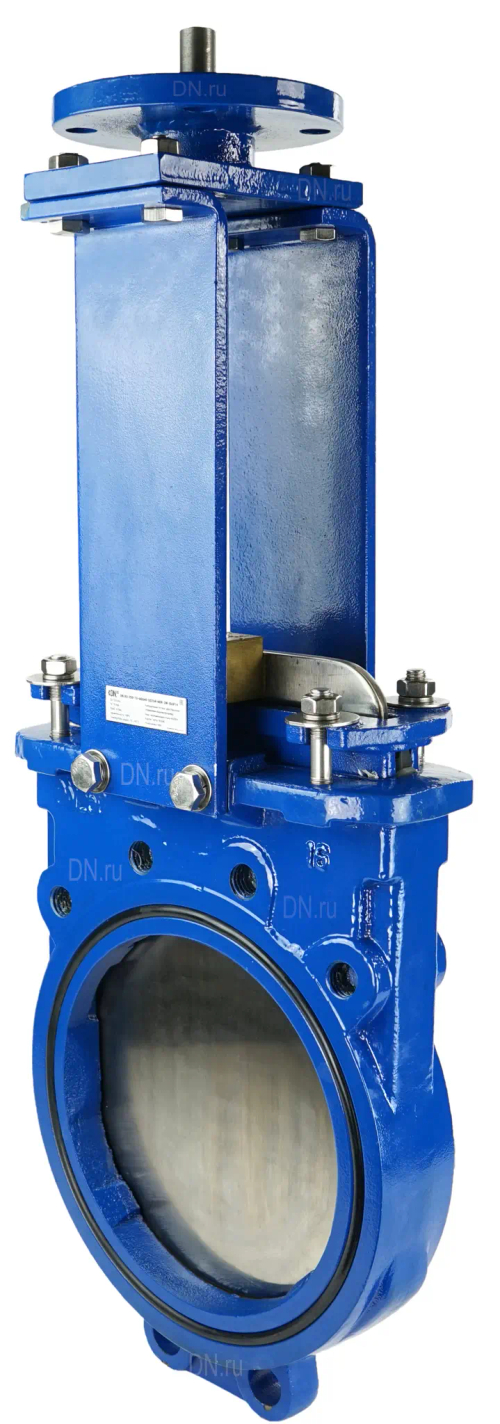 Задвижка шиберная DN.ru GVKN1331N-2W-Fb-ISO Ду250 Ру16 двусторонняя, межфланцевая, шпиндель - невыдвижной, корпус - чугун GGG40, шибер - нержавеющая сталь 304, уплотнение - NBR, с ISO-фланцем и голым штоком, круглый шток 22, F14