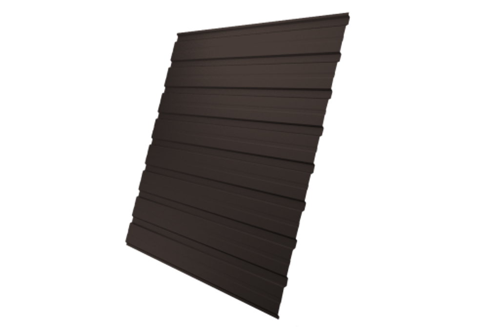 Профнастил C10B 0,5 Satin с пленкой RR 32 темно-коричневый