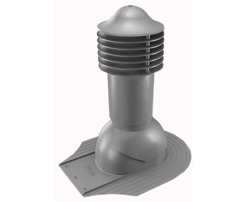 Труба вентиляционная для мягкой кровли при монтаже d150мм, h-650мм утепленная, серый графит RAL 7024