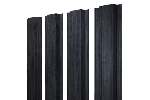 Штакетник Прямоугольный с прямым резом 0,45 Print Premium Grey Wood TwinColor