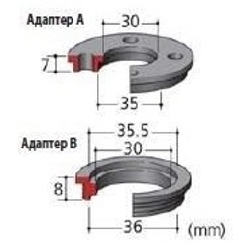 Адаптер направляющей втулки тип В, 30х35.5х36х8 мм для фрезера 3600H, 3601B Makita 321493-1