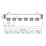 Коллектор распределительный проходной 4 отвода 1"в/в x ½"н Valtec VTc.510.SS.060404