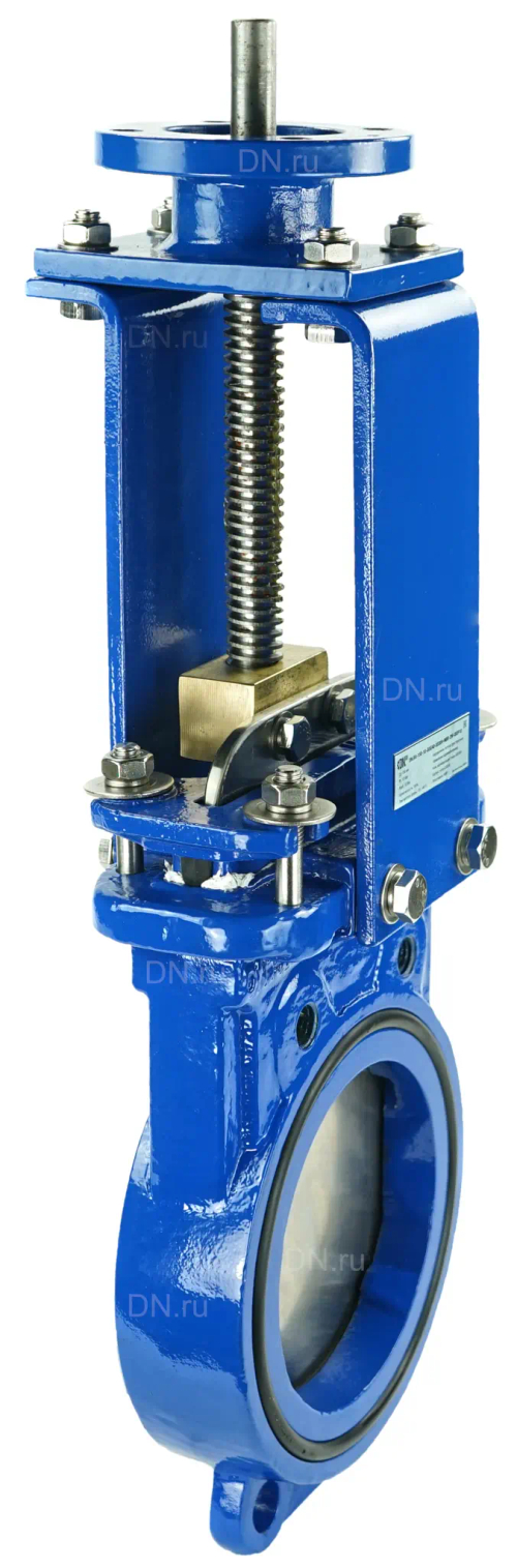 Задвижка шиберная DN.ru GVKN1331N-2W-Fb-ISO Ду65 Ру16 двусторонняя, межфланцевая, шпиндель - невыдвижной, корпус - чугун GGG40, шибер - нержавеющая сталь 304, уплотнение - NBR, с ISO-фланцем и голым штоком, круглый шток 16, F10