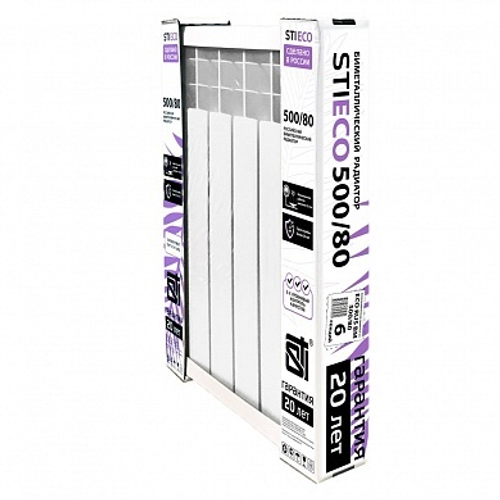 Биметаллический радиатор STI ECO RUS BM 500/80 6 сек.