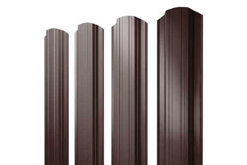 Штакетник Прямоугольный фигурный 0,5 GreenCoat Pural BT, matt RR 887 шоколадно-коричневый (RAL 8017 шоколад)