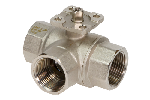 Ридан 082G5420R — Кран шаровой двухпозиционный AMZ-113R PN40, DN25, Kvs 60, Tmax 110 °C, Rp1, корпус CW617N, трехходовой