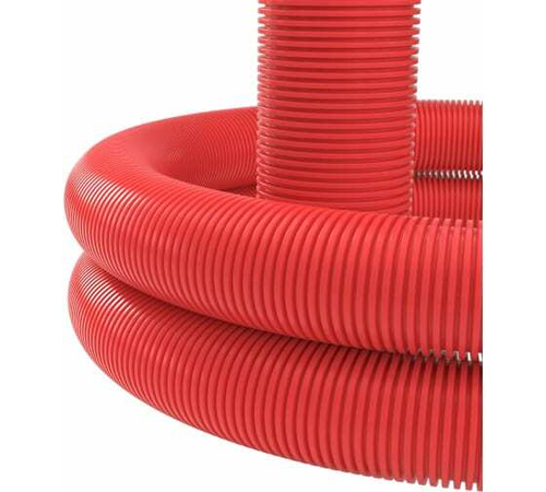 Труба двустенная ПНД гибкая д.50мм для кабельной канализации Бухта 10м, без протяжки, цвет красный, 12095010 DKC (ДКС) DKC (ДКС)