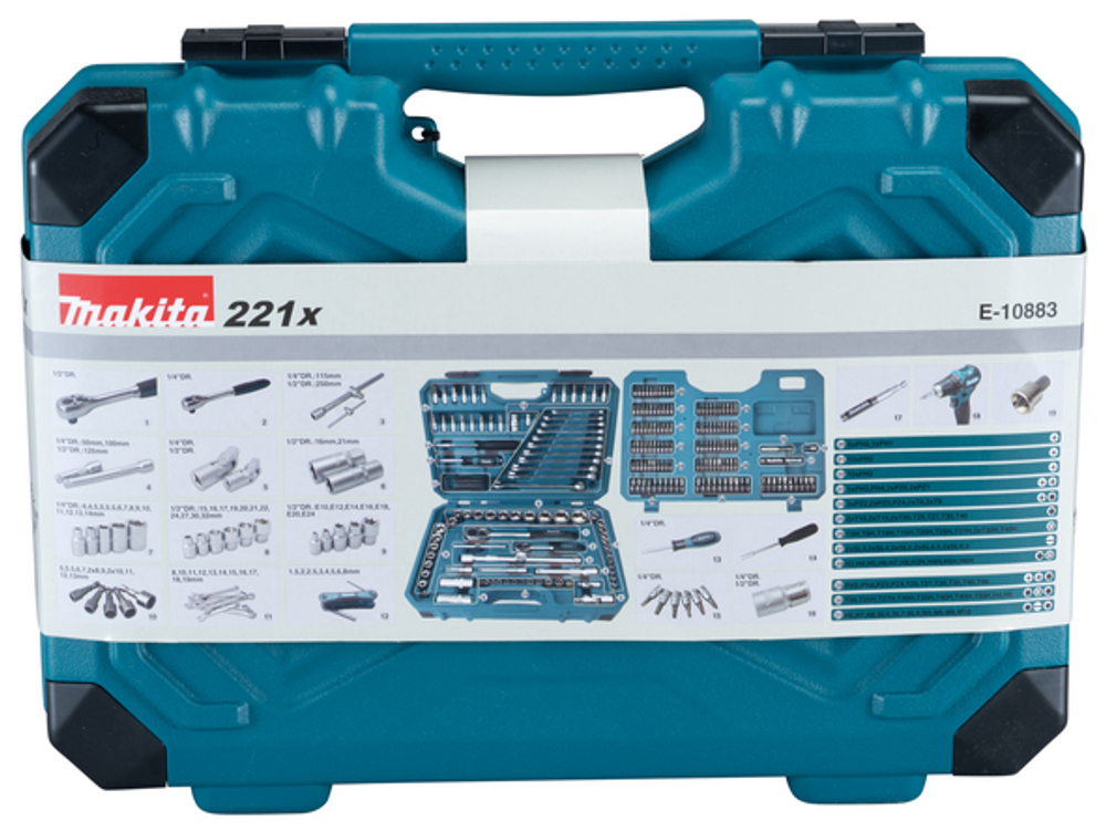Набор ручного инструмента 221 шт. Makita E-10883