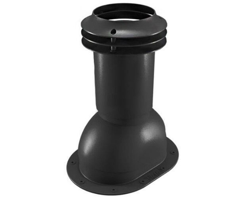 Выход вентиляции канализации для готовой мягкой и фальцевой кровли 335\250\423 черный RAL 9005