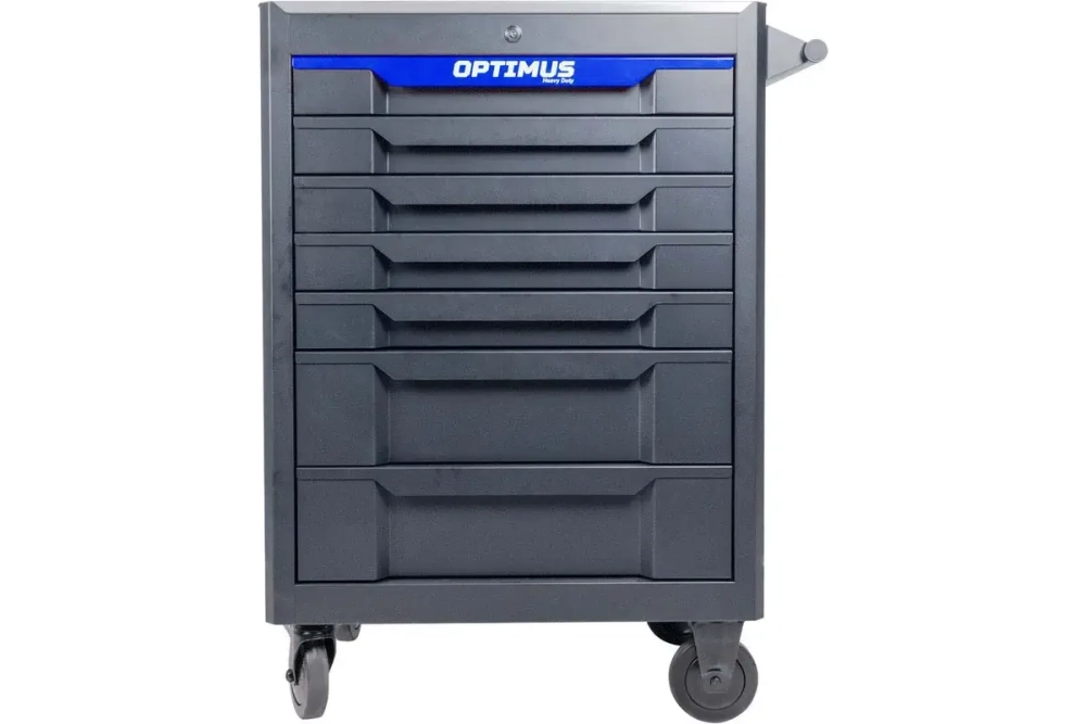 OPT-717M Тележка инструментальная, 7 полок с набором инструментов, металлическая столешница