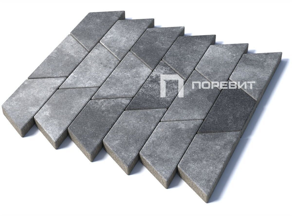 Тротуарная плитка Поревит Колормикс гладкий "ТРАПЕЦИЯ" Б.1.Т.8