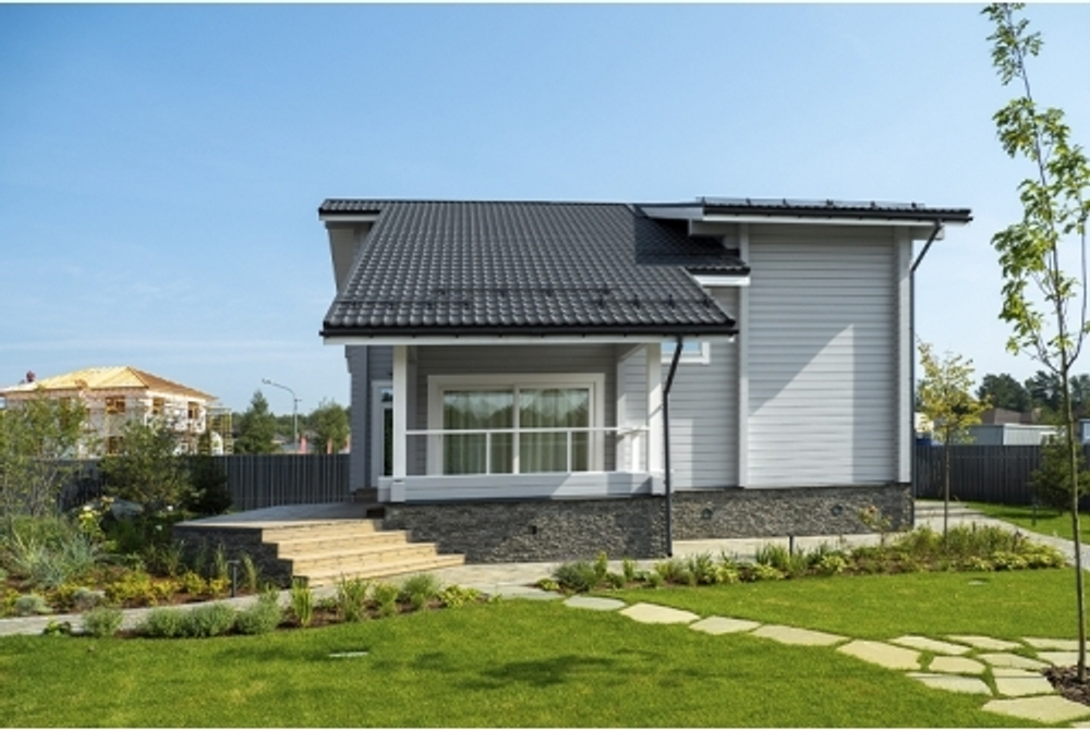 Металлочерепица классик Grand Line 0,5 PurLite Matt RAL 7024 мокрый асфальт