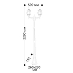 Светильник садово-парковый Feron 8114/PL8114 столб 2*100W E27 230V, черный 11213