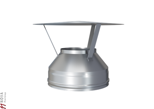 Оголовок Феррум оцинкованный, (430/0,5 мм), ф115/200, по воде коричневый RAL8017