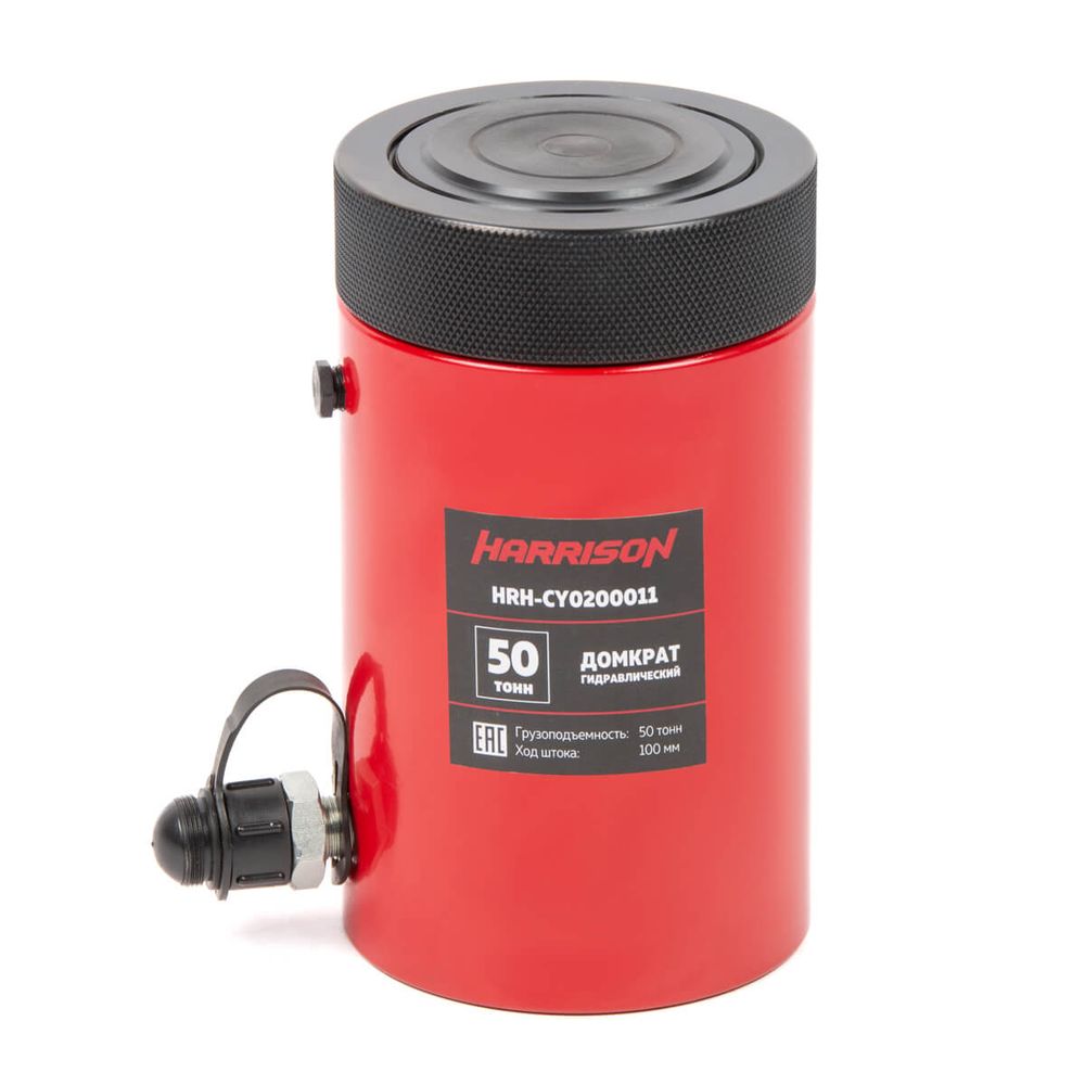 HRH-CY0200011 Домкрат гидравлический, однополостной, с фиксирующей гайкой 50 т, ход 100 мм
