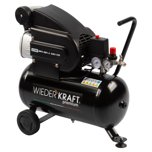 WDK-90225  Масляный поршневой компрессор с прямым приводом:225 л/мин, 24л., 8 бар;220В/1,5 кВт.