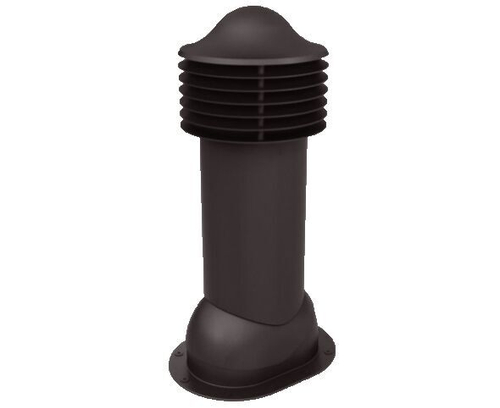 Труба вентиляционная для готовой мягкой и фальцевой кровли d125\110мм, h-650мм не утепленная, коричневая RAL 8019