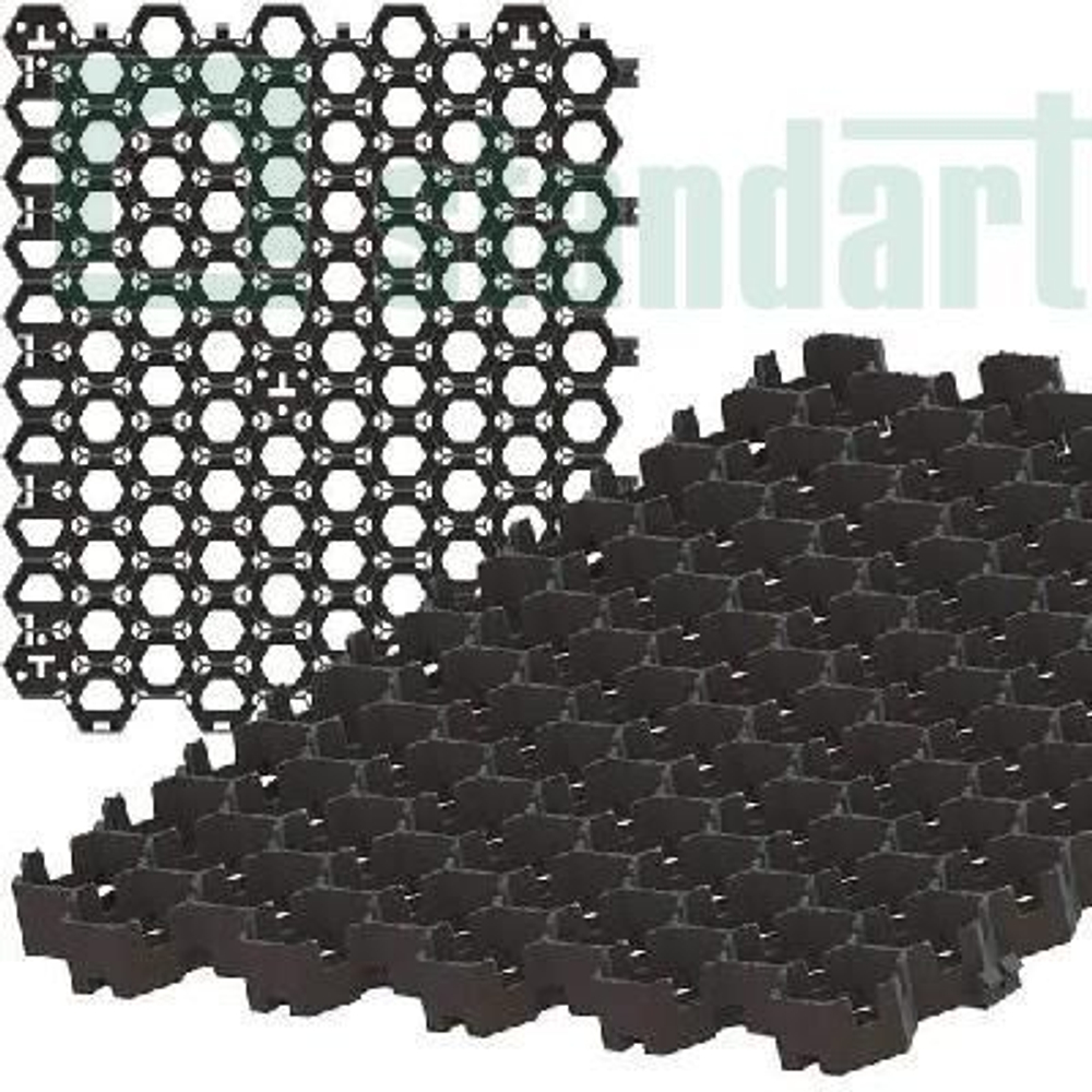 Решетка газонная пластиковая черная "Hexarm" (гексарм)