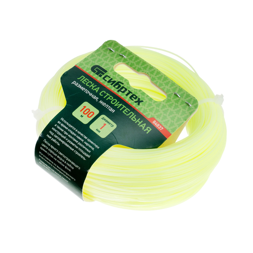 Леска строительная, 100 м, D 1 мм, цвет желтый Сибртех