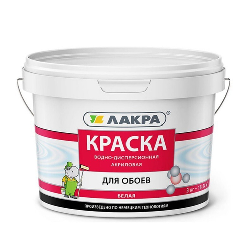 Краска Лакра Для обоев белая 3 кг, шт