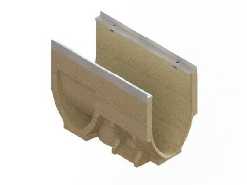 Лотки водоотводные полимербетонные CompoMax Drive DN200 с внутренним уклоном h215-410 полуметровые под решетки кл.Е