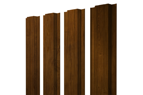 Штакетник Прямоугольный с прямым резом 0,45 Print-Double Premium Golden Wood