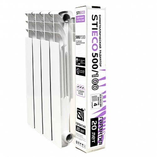 Биметаллический радиатор STI ECO RUS BM 500/100 4 сек.