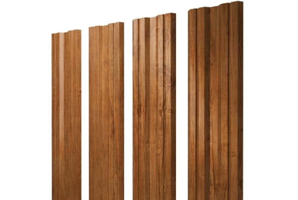 Штакетник Twin с прямым резом 0,45 Print Elite Golden Wood Twin с прямым резомColor