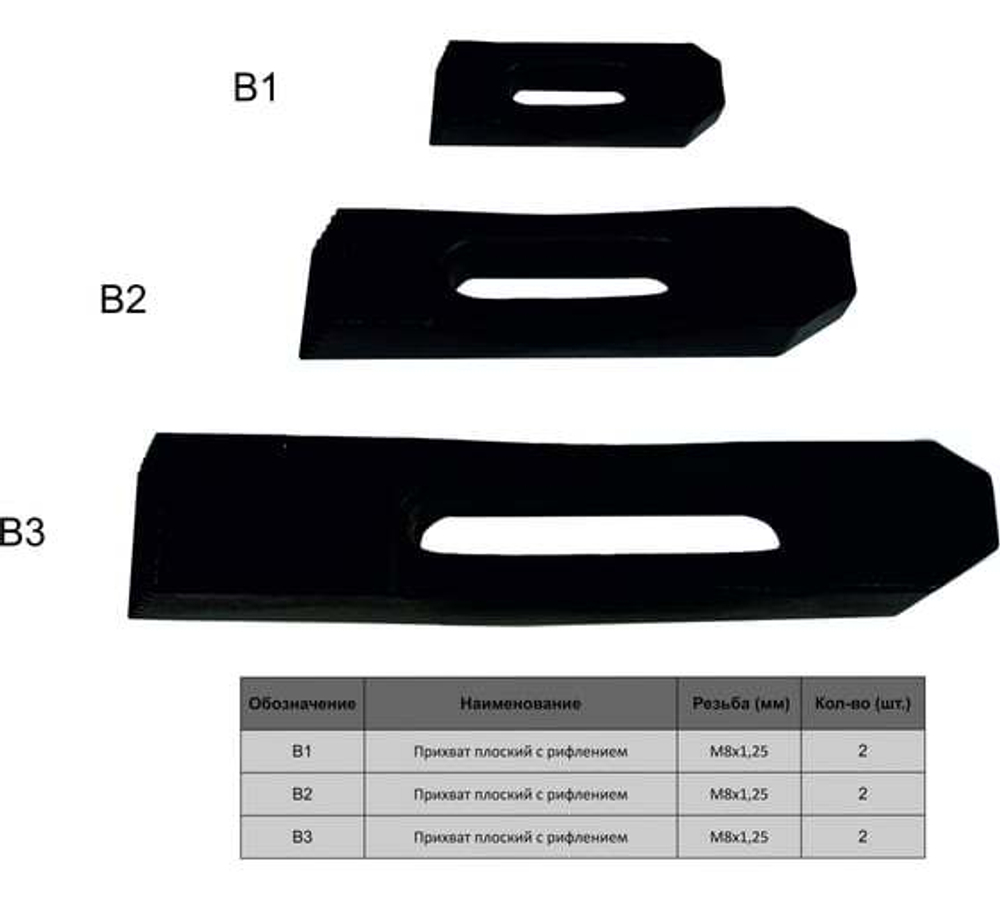 Набор станочного крепежа и прижимов из 58 предметов Т-паз 10 мм, М8, металл. футляр GRIFF b275510