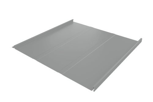 Фальц двойной стоячий Line Grand Line 0,5 Satin с пленкой на замках RAL 9006бело-алюминиевый