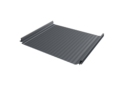 Кликфальц Pro Gofr Grand Line 0,5 PurPro Matt 275 с пленкой на замках RAL 7024 мокрый асфальт