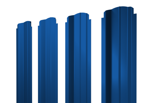Штакетник П-образный B фигурный 0,5 PE RAL 5005 сигнальный синий