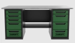 Верстак двухтумбовый 4 ящиков /5 ящиков 1800*700 зеленый GAROPT, GT1800Y4Y5.green