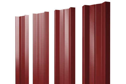 Штакетник М-образный А с прямым резом 0,45 PE RAL 3011 коричнево-красный