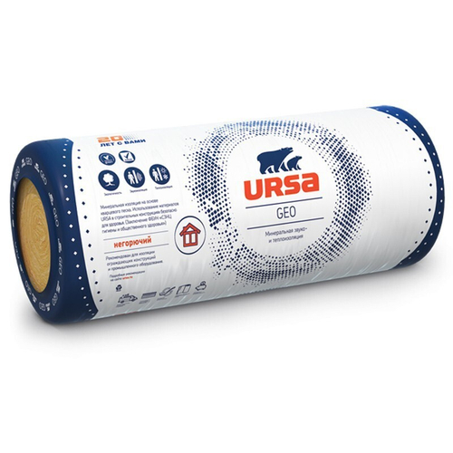 Минеральная вата URSA GEO М-25 4500х1200х100 мм, упак
