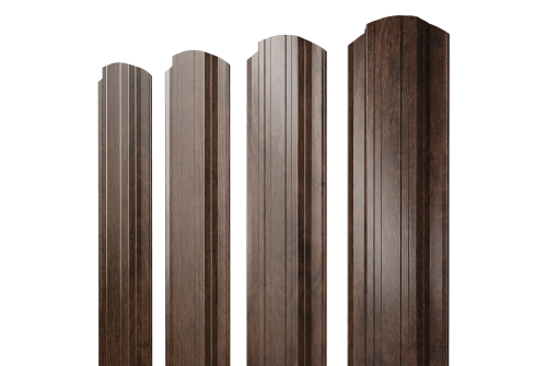 Штакетник Прямоугольный фигурный 0,45 Print Premium Antique Wood TwinColor