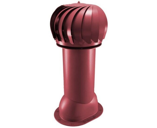 Роторная вентиляция для готовой мягкой и фальцевой кровли d110мм, h-550мм утепленная, красное вино RAL 3005