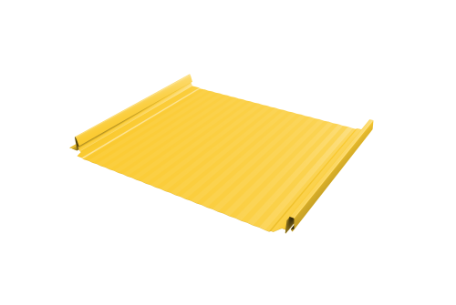 Кликфальц Pro Gofr Grand Line 0,45 PE с пленкой на замках RAL 1018 цинково-желтый