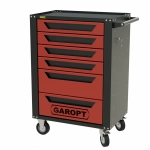 Тележка инструментальная Garopt 6 ящиков КРАСНАЯ, центральный замок, увеличенные колеса, доводчики, GAROPT Серия "High", высота 1040мм