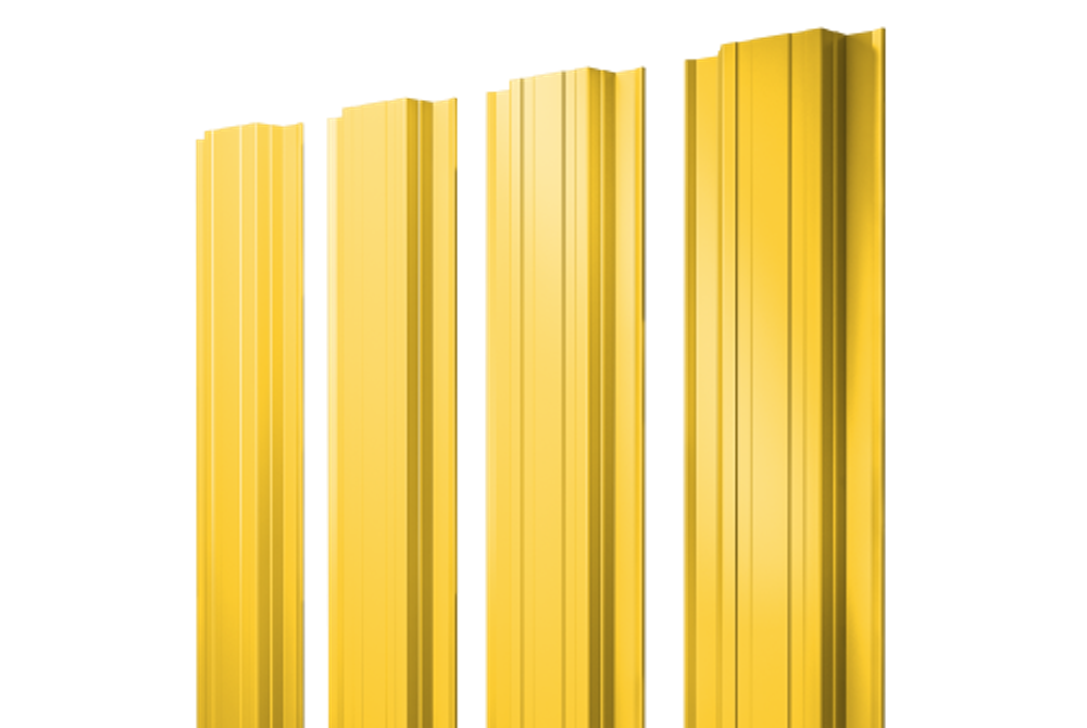 Штакетник Прямоугольный с прямым резом 0,45 PE RAL 1018 цинково-желтый