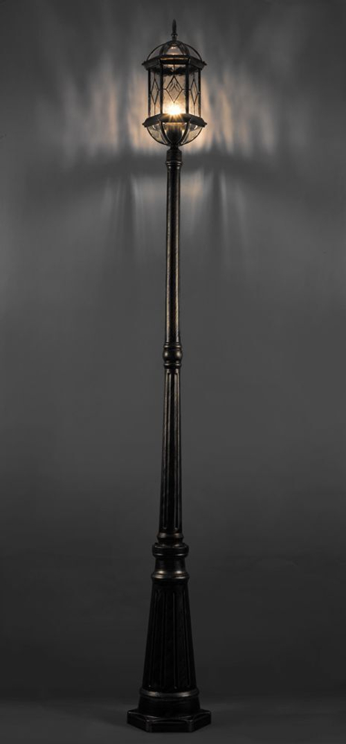 Светильник садово-парковый Feron PL176 шестигранный, столб 60W E27 230V, черное золото 11340