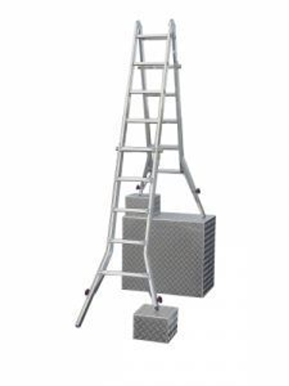 Шарнирная телескопическая лестница с выдвижными боковинами STABILO 4х4