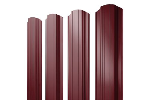 Штакетник Прямоугольный фигурный 0,45 PE-Double RAL 3005 красное вино