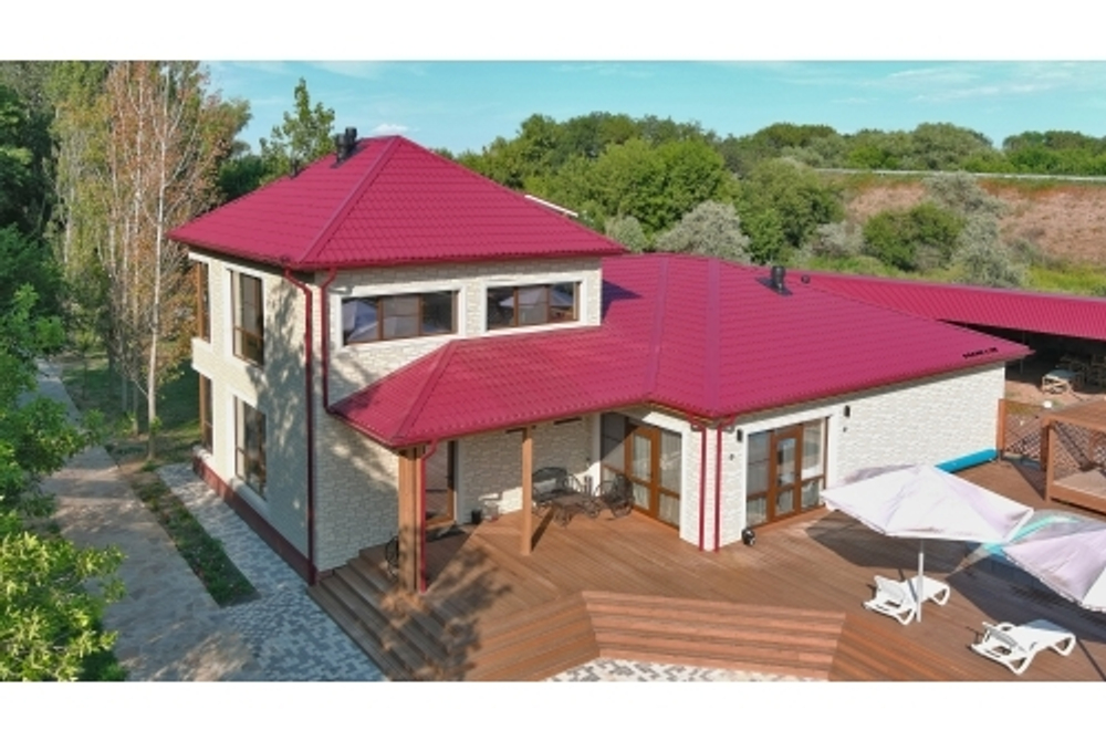 Металлочерепица классик 0,5 Satin RAL 3005 красное вино