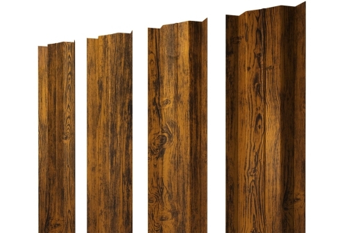 Штакетник М-образный В с прямым резом 0,45 Print Premium Golden Wood Fresh TwinColor